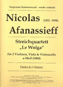 Cover Quartett a-Moll Le Wolga für 2 Violinen, Viola und Violoncello Partitur und Stimmen