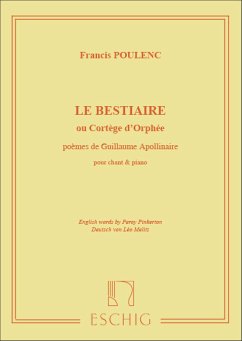 Cover Le Bestiaire ou Cortčge d'Orphée für Gesang und Klavier (en/frz/dt)