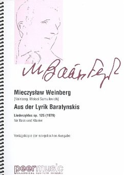 Cover Aus der Lyrik Baratynskis op.125 Liederzyklus für Baß und Klavier (russ. / kyr)
