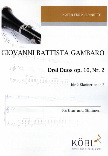 Duo op.10,2 für 2 Klarinetten Partitur und Stimmen