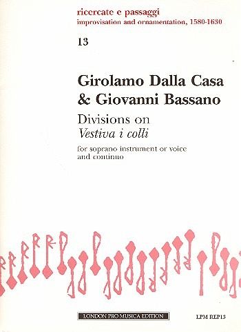 Divisions on Vestiva i colli for soprano instrument (voice) and bc Divisions on Vestiva i colli for soprano instrument (voice) and bc