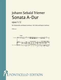 Cover Sonate A-Dur op.1,2 für Violoncello und Bc Partitur (Bc ausgesetzt) und Spielpartitur