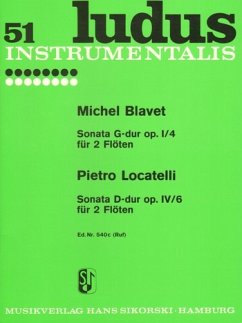Cover Sonate G-Dur op.1,4 für 2 Flöten Spielpartitur