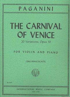 Cover Carnival of Venice op.10 20 variations for violin and piano