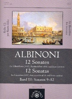 Cover 12 Sonaten Band 3 (Nr.9-12) für 3 Blockflöten (AAT) und Bc (Bassblockflöte ad lib) Partitur und Stimmen (Bc ausgesetzt)