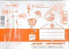 Notenheft für den Anfangsunterricht Elementarheft für Anfänger quer 16 Seiten Din A5, 4 Systeme