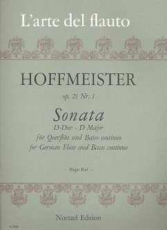 Cover Sonata D-Dur für Querflöte und Basso continuo, op. 21 Nr. 1 Partitur und 2Stimmen
