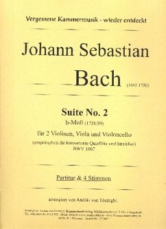 Cover Suite h-Moll Nr.2 BWV1067 für 2 Violinen, Viola und Violoncello Partitur und Stimmen