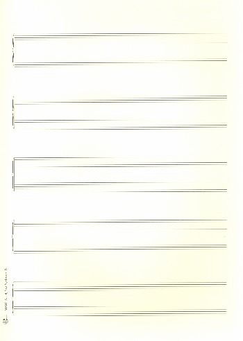 Notenpapier DIN A4 hoch 5x2 Systeme 21x29,7 cm Klavier-Solo (5 Bögen)