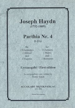 Cover Parthia B-Dur Nr.4 ohne Hob. für 2 Klarinetten, 2 Hörner und 2 Fagotte Partitur und Stimmen