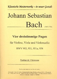 Cover 4 dreistimmige Fugen für Violine, Viola und Violoncello Partitur und Stimmen