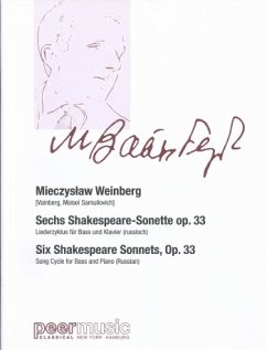 Cover 6 Shakespeare-Sonette op.33 Liederzyklus für Baß und Klavier (russ)