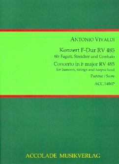 Cover Konzert F-Dur RV485 für Fagott, Streichorchester und Cembalo Partitur