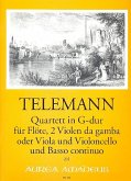 Quartett G-Dur für Flöte, 2 Violen da gamba (Viola,Violoncello) und Bc Partitur (=Klavier) und Stimmen Quartett G-Dur für Flöte, 2 Violen da gamba (Viola,Violoncello) und Bc Partitur (=Klavier) und Stimmen