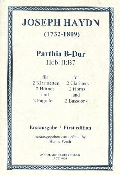 Cover Parthia B-Dur Hob.II:B7 für 2 Klarinetten, 2 Hörner und 2 Fagotte Partitur und Stimmen