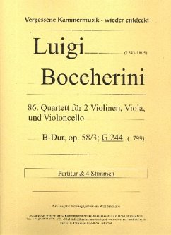 Cover Quartett B-Dur Nr.86 op.58,3 G244 für 2 Violinen, Viola und Violoncello Partitur und Stimmen