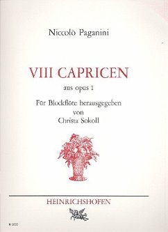 Cover 8 Capricen op.1 für Altblockflöte solo