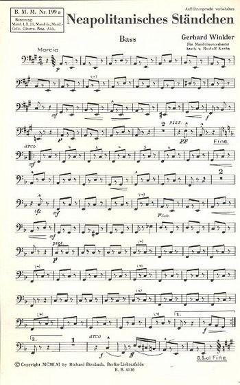 Neapolitanisches Ständchen für Zupforchester Baß