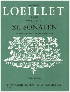 Cover 12 Sonaten op.2 Band 4 (Nr.10-12) für Altblockflöte (Vl) und bc