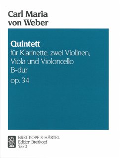 Quintett B-Dur op.34 für Klarinette und Streichquartett Stimmen
