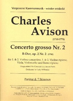 Cover Concerto grosso B-Dur op.2,2 für 2 Violinen solo, 2 Violinen, Viola, Violoncello und Bc Partitur und Stimmen (Bc nicht ausgesetzt)