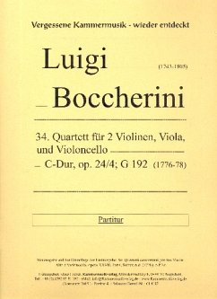 Cover Quartett C-Dur Nr.34 op.24,4 G192 für 2 Violinen, Viola und Violoncello Partitur und Stimmen