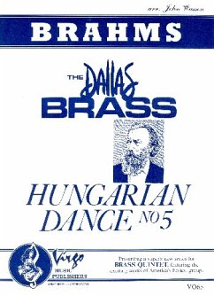 Cover Hungarian Dance no.5 for 2 trumpets, horn in F, trombone and tuba score and parts