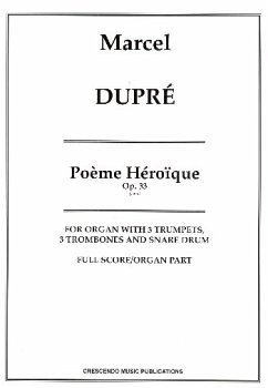Cover Počme héroique op.33 for 3 trumpets, 3 trombones, snare drum and organ score and parts