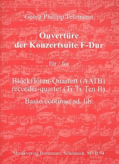 Cover Ouvertüre zur Konzertsuite F-Dur für 4 Blockflöten (AATB) (Bc ad lib) Partitur und Stimmen (+ Faksimile)