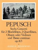 Concerto op.8,3 für 2 Blockflöten (Flöte, Oboe, Violine), 2 Oboen (Flöten, Violinen) und Bc, Partitur und Stimmen