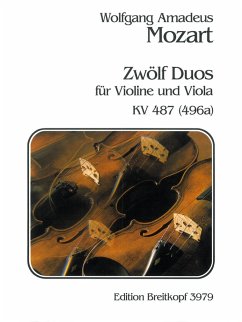 Cover 12 Duette KV487 für Violine und Viola, Spielpartitur
