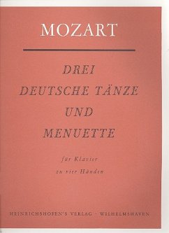 Cover 3 deutsche Tänze und Menuette für Klavier zu 4 Händen