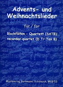 Cover Advents- und Weihnachtslieder für 4 Blockflöten (SATB) Partitur