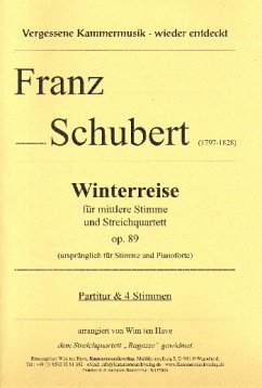 Cover Winterreise op.89 für Gesang (mittel) und Streichquartett Partitur und Instrumentalstimmen