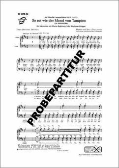 Cover So rot wie der Mond von Tampico für Männerchor und Klavier (Rhythmusgruppe ad lib) Partitur