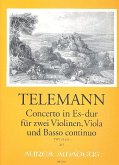 Konzert Es-Dur TWV43:Es1 für 2 Violinen, Viola und Bc Partitur (=Klavier) und Stimmen