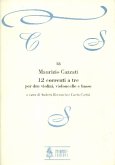 12 correnti a tre per 2 violini, violoncelle e basso partitura e parti