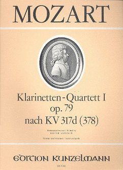 Cover Quartett D-Dur nach KV317d für Klarinette und Streichtrio Partitur und Stimmen