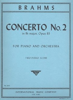 Cover Concerto Bb Major no.2 op.83 for piano and orchestra for 2 pianos score