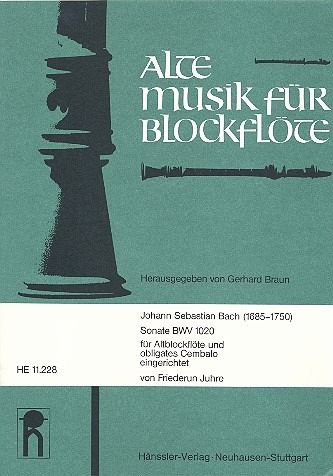 Sonate BWV1020 für Altblockflöte und obligates Cembalo