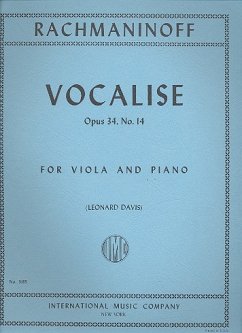Vocalise op.34,14 for viola and piano Vocalise op.34,14 for viola and piano