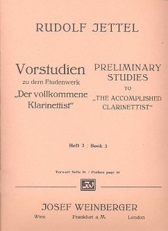 Cover Vorstudien Band 3 für Klarinette zu dem Etüdenwerk Der Vollkommene Klarinettist