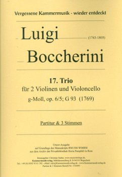Cover Trio g-Moll Nr.17 op.6,5 G93 für 2 Violinen und Violoncello Partitur und Stimmen
