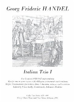 Cover Italian Trio no.1 for 3 voices (SSB/SST) or instruments and Bc score and parts