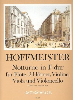 Cover Notturno F-Dur für Flöte, 2 Hörner, Violine, Viola und Violoncello Partitur und Stimmen