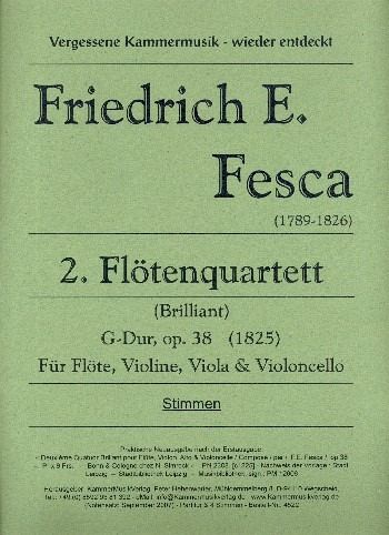 Quartett Nr.2 op.38 für Flöte, Violine, Viola und Violoncello Stimmen