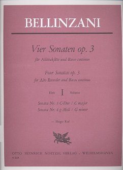 Cover 4 Sonaten op.3 Band 1 für Altblockflöte und Bc