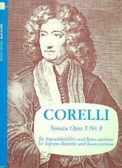 Cover Sonate a-Moll op.5,8 für Sopranblockflöte (Violine) und Bc