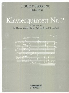 Cover Quintett E-Dur Nr.2 op.31 für Violine, Viola, Violoncello, Kontrabass und Klavier Partitur (=Klavier) und Stimmen, kartoniert