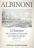 12 Sonaten op.1 Band 3 (Nr.7-9) für 2 Violinen, Violoncello und Orgel (Cembalo), Stimmen 12 Sonaten op.1 Band 3 (Nr.7-9) für 2 Violinen, Violoncello und Orgel (Cembalo), Stimmen